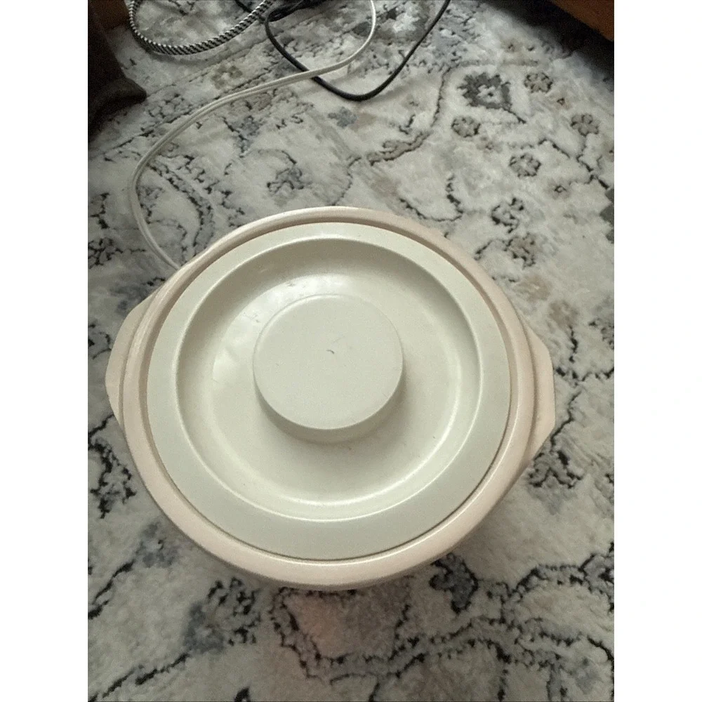 Vintage 90s Rival Little Dipper Electric Stoneware Server Floral Design Lid